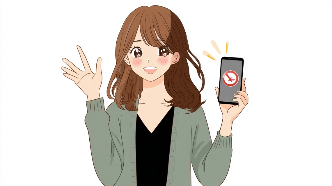 送料無料情報を調べる女性の場面