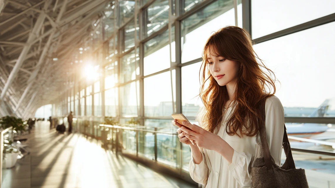 SNS評判を見る女性の画像
