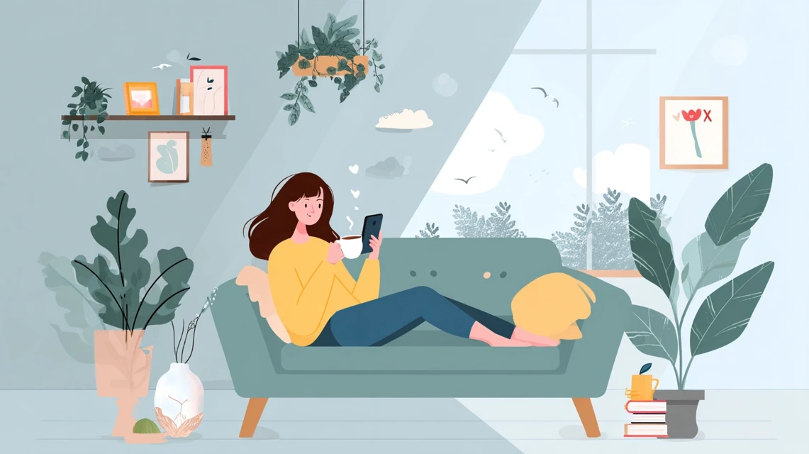 UGREEN正規サポート情報を見る女性の画像