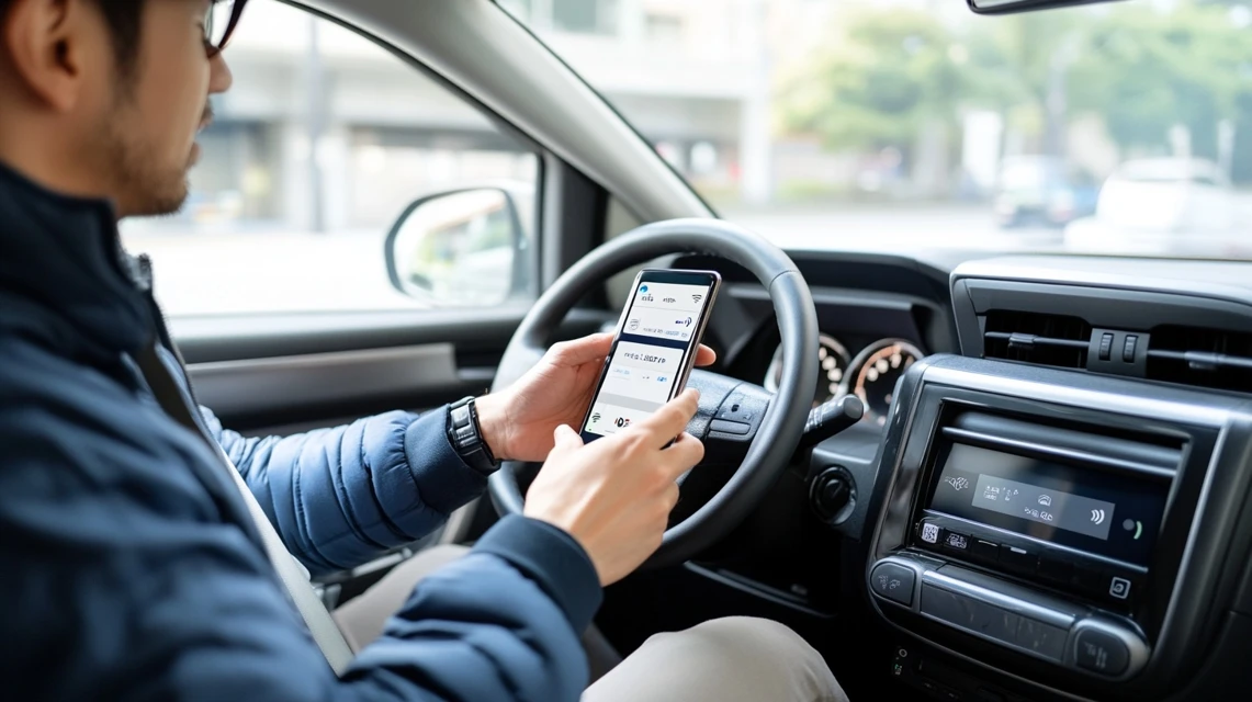 男性がアプリの支払い設定を操作している