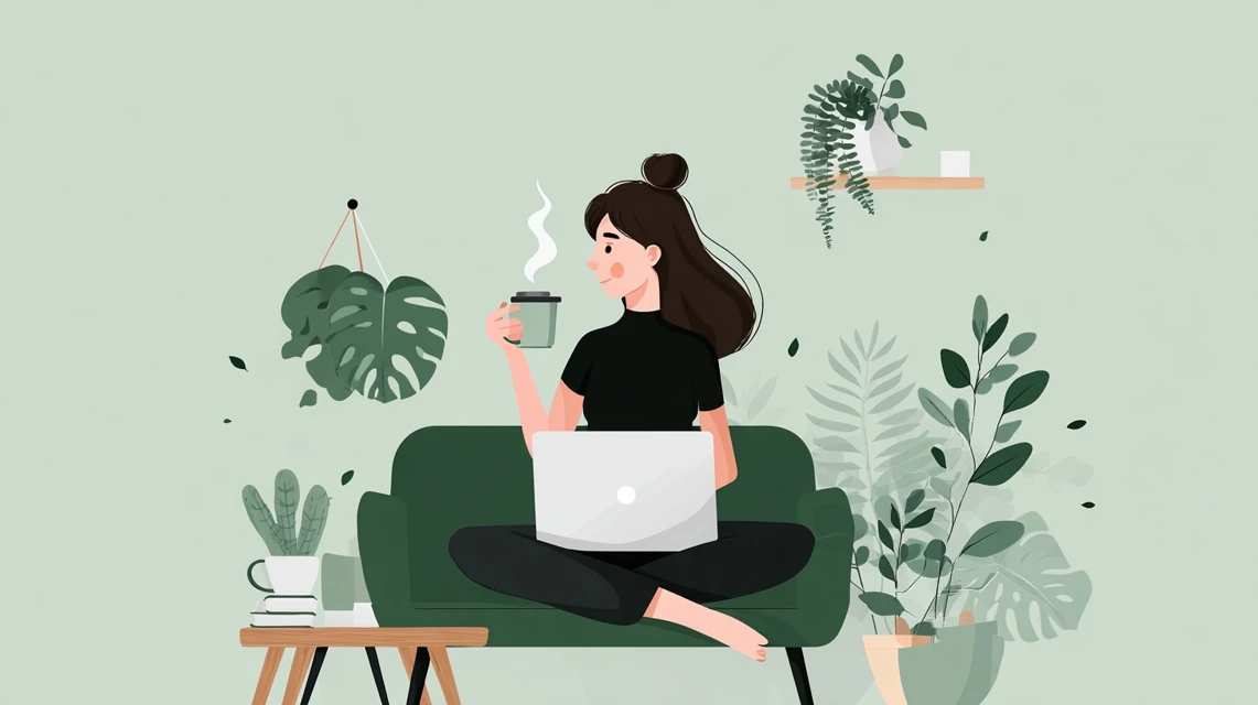 いいふろ会員クーポン活用ポイントを確認する女性の画像
