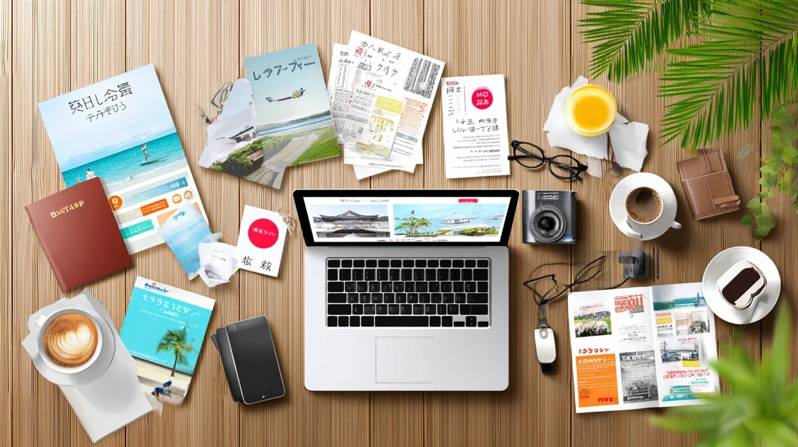 楽天トラベルとじゃらんを比較するパソコン画面