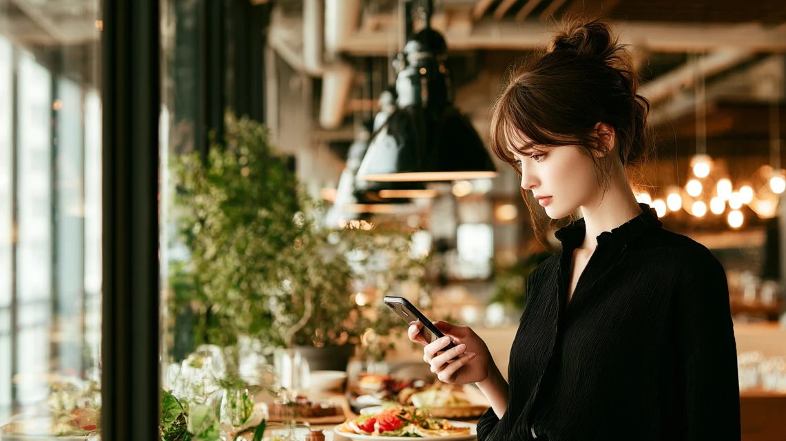 女性が料金表を確認する画像
