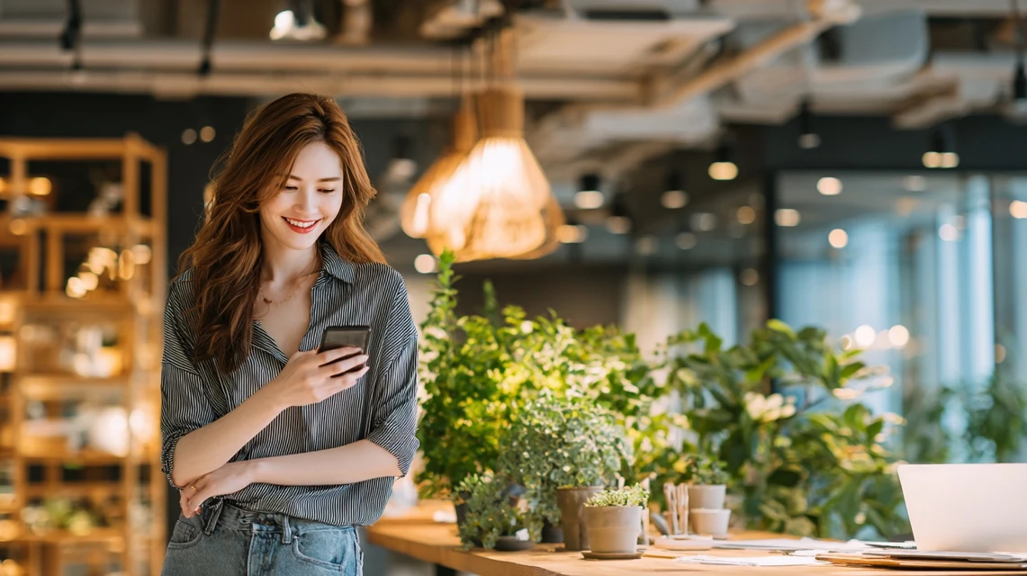JAF会員女性が割引で利用するイメージ