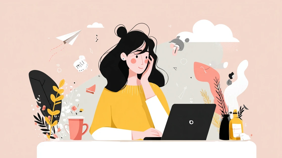 入力画面を探す女性の操作場面