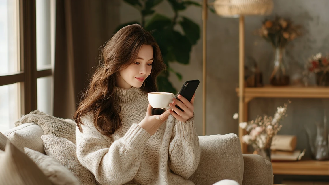 日本人が通販価格を比較する場面