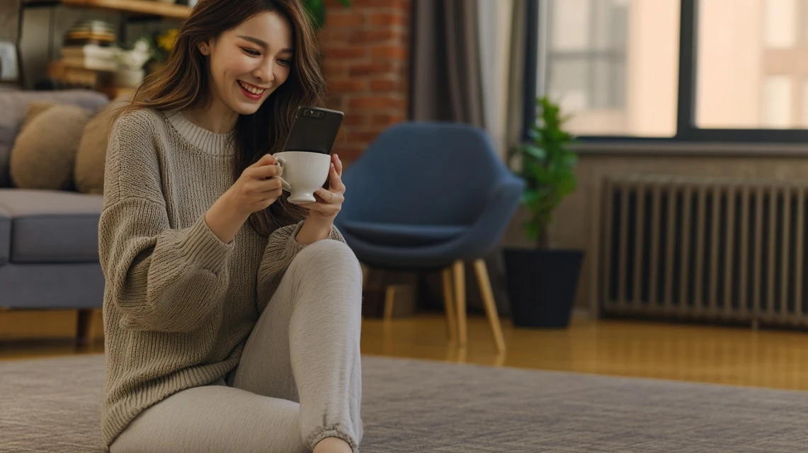 月会費を確認する日本人の画像
