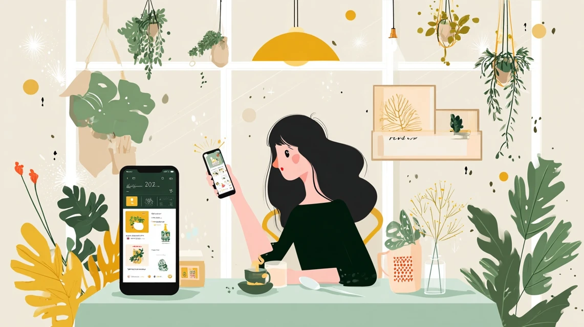 ポイント制度を確認する日本人の画像