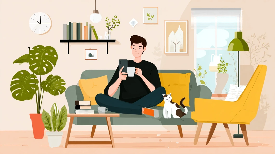 男性がお得な購入方法を整理している場面
