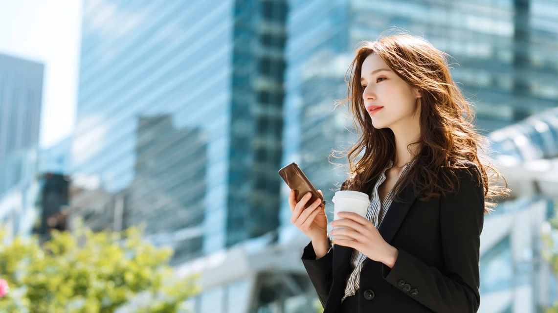 購入場所を検索する日本人が画面を見る姿
