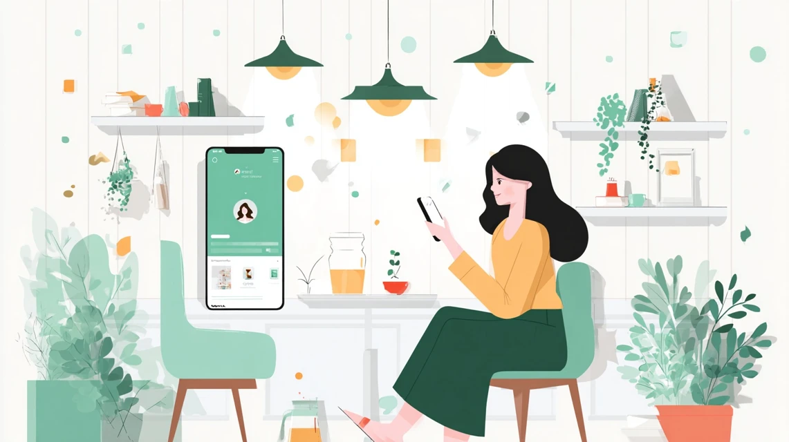 施術後ケアを調べる日本人の画像
