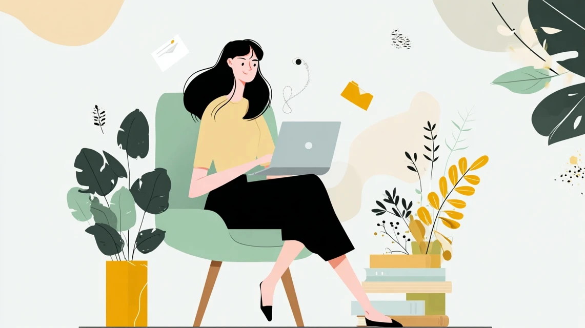 クーポン特典をチェックする日本人の画像
