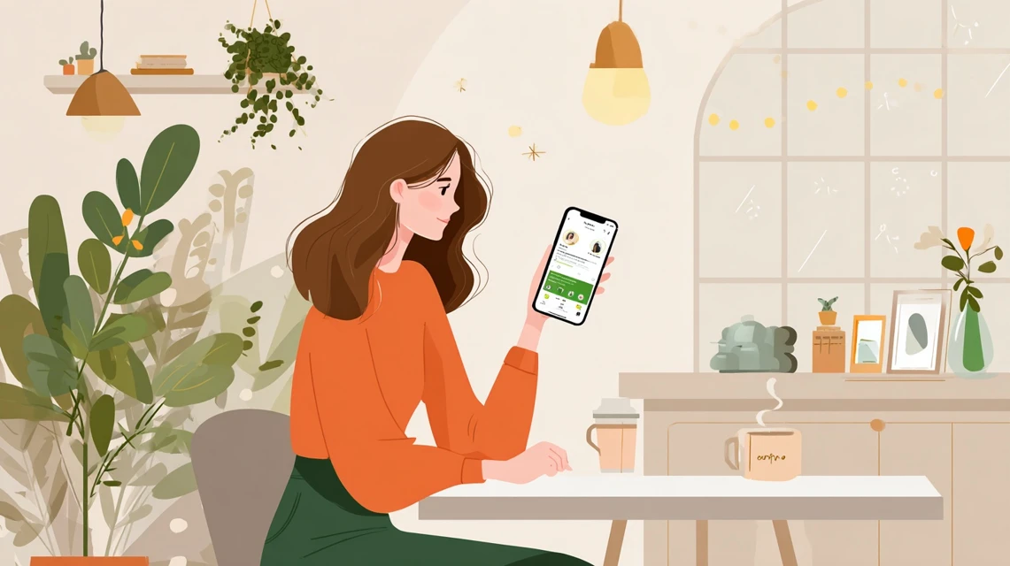 店舗情報を検索する女性の画像
