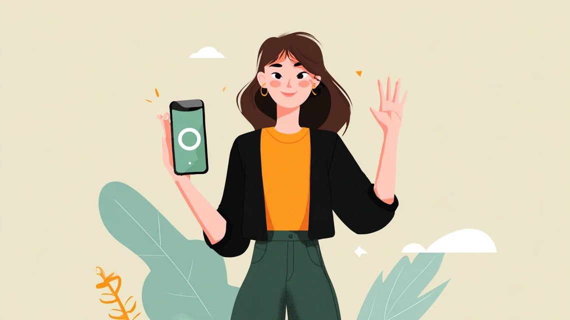 人気メニューと季節フェア写真を見る女性
