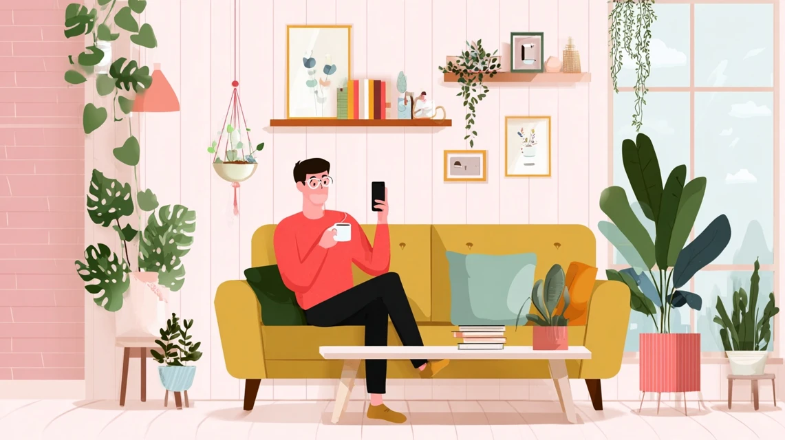 利用前の注意点を確認する男性の画像