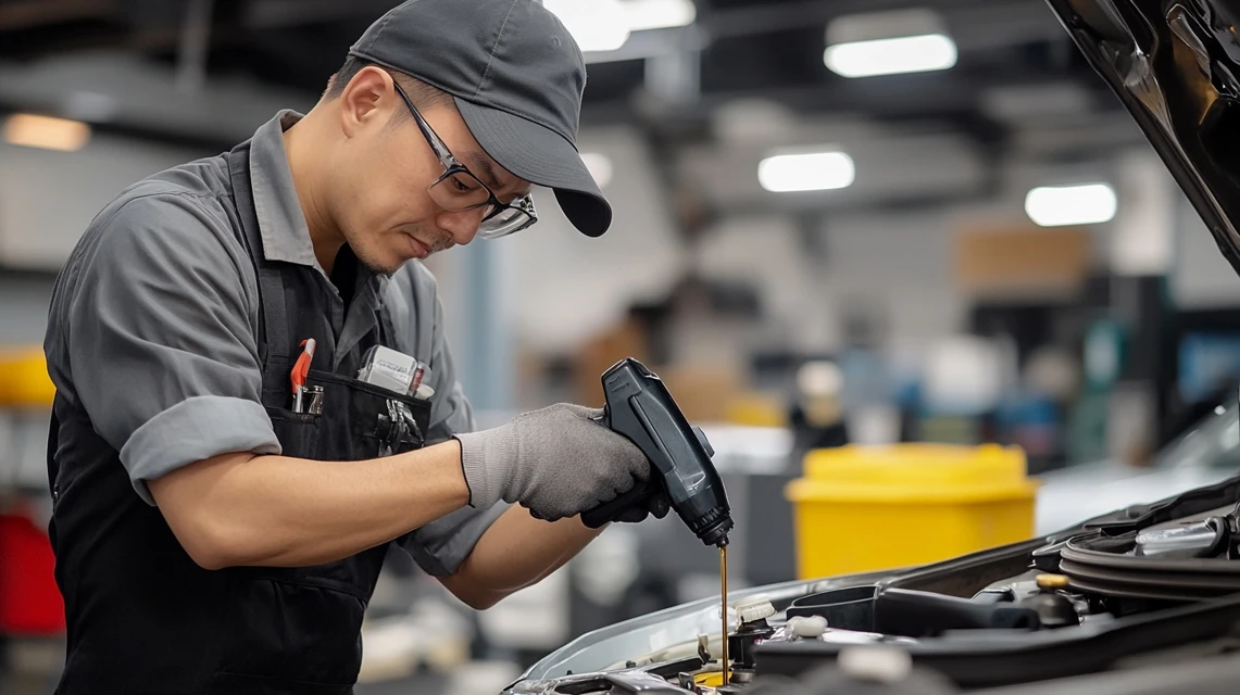 平日割引を使ってオートバックスでオイル交換する様子
