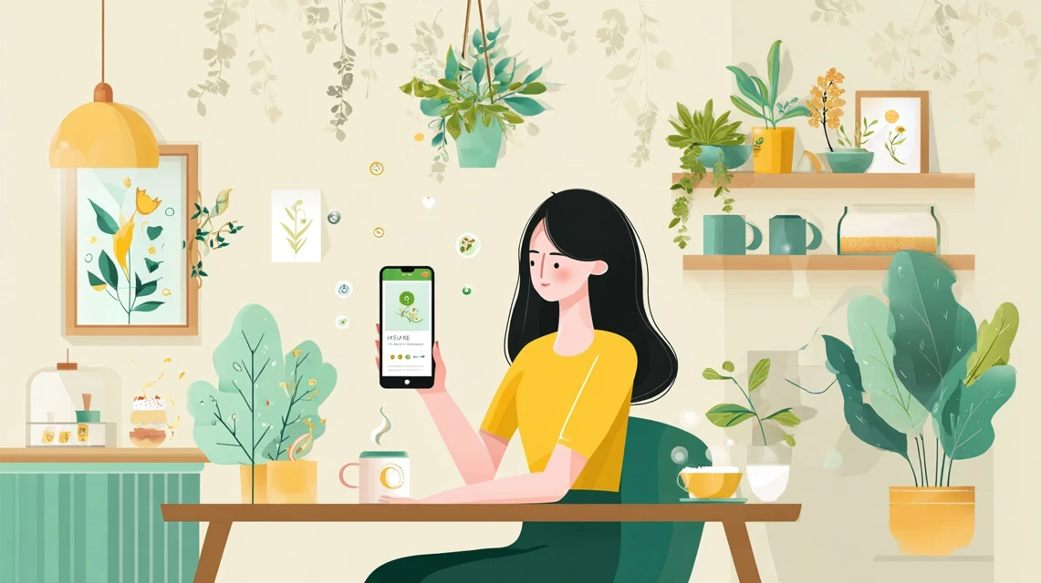 人気商品の特徴を調べる女性の画像
