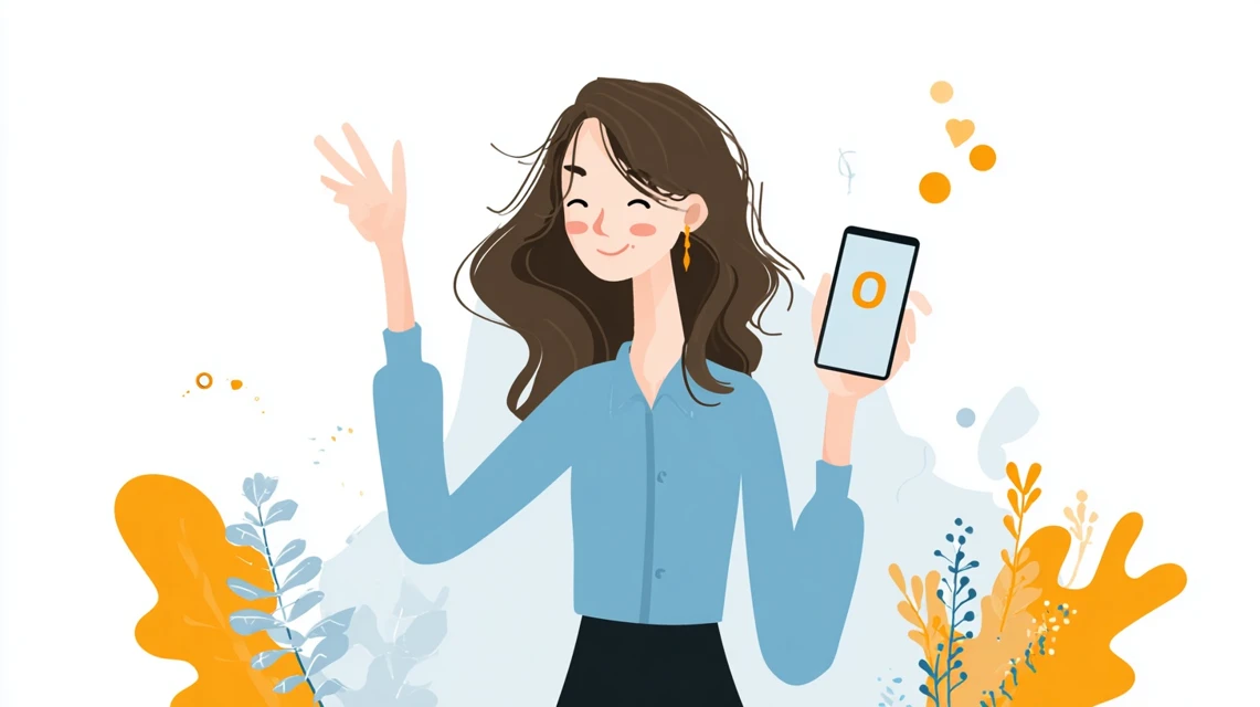 返品ルールを確認する日本人女性の画像