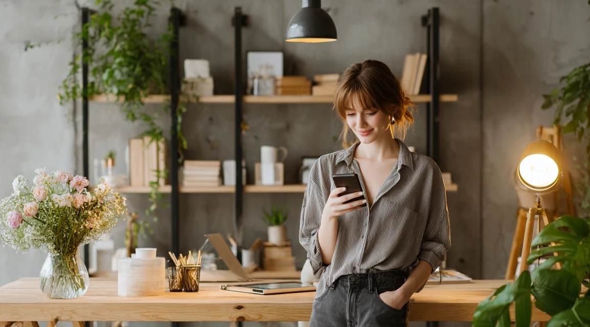 スシローのレシートでポイント確認をする日本人女性
