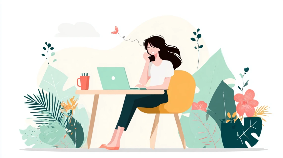 入場ルールを確認する女性の画像