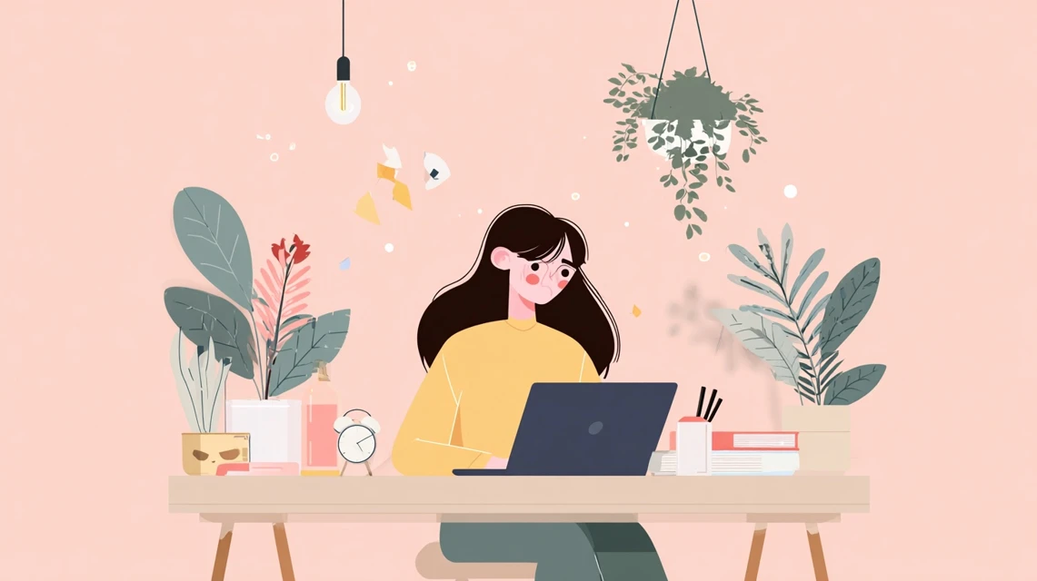 ネル購入時期を調べる日本人女性の画像