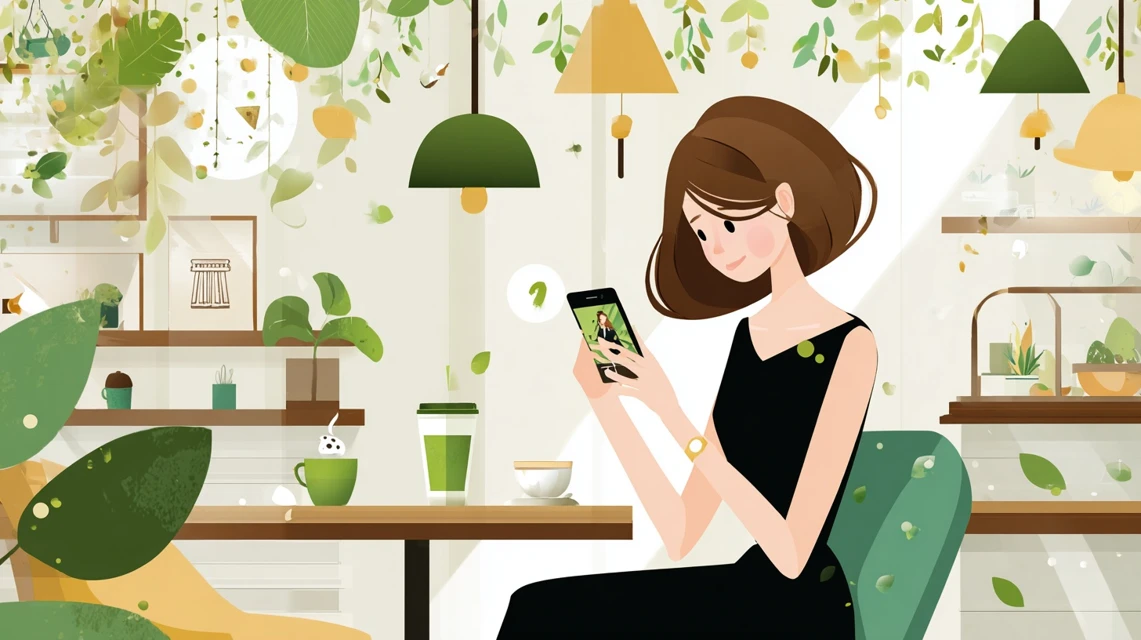 大江戸温泉の1000円割引クーポン利用方法を確認する女性の画像
