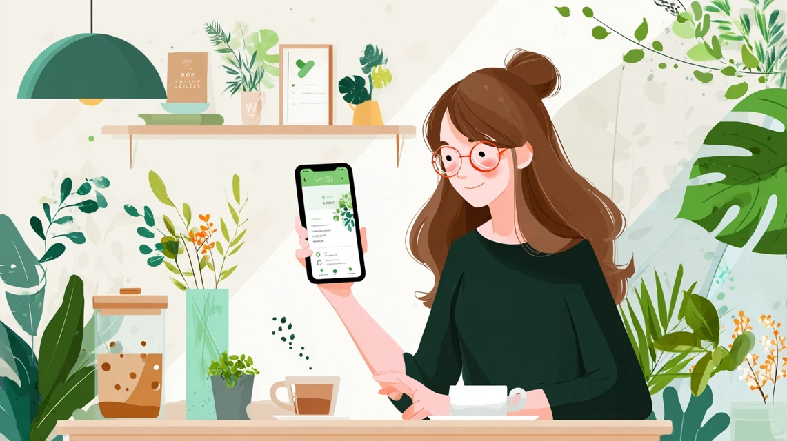 東急ポイントカードの2025年コード内容を確認する女性の画像
