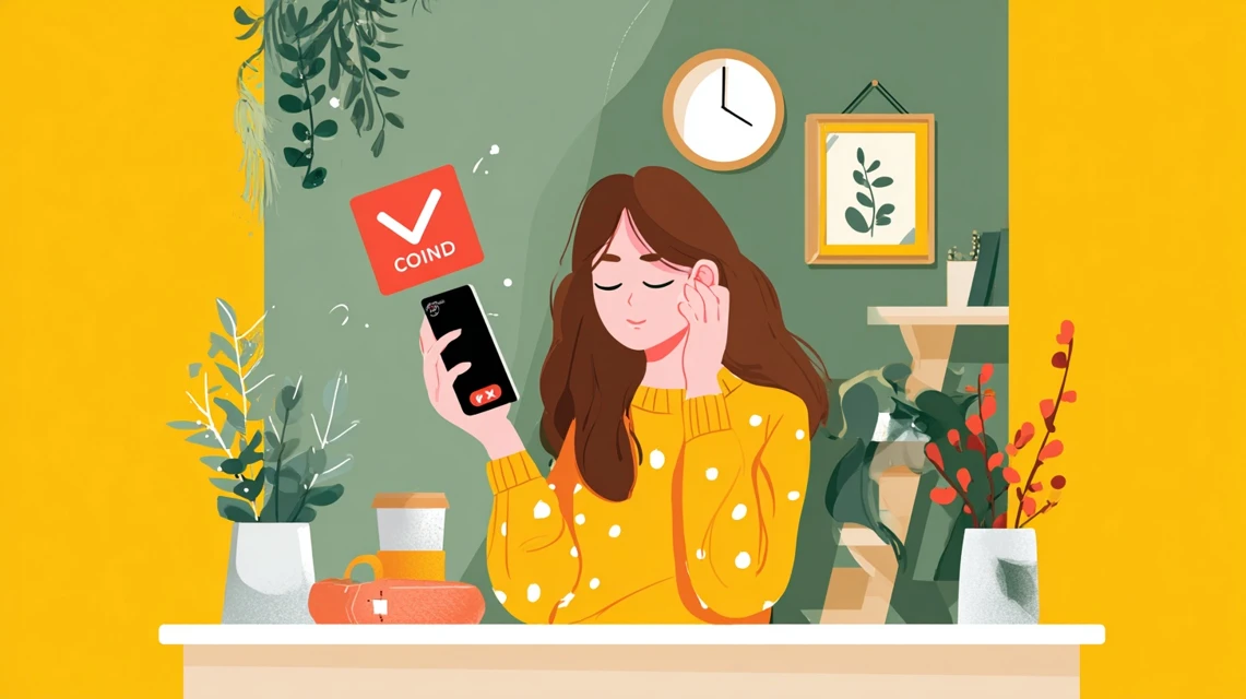 女性が富士家具の評判を調べる様子