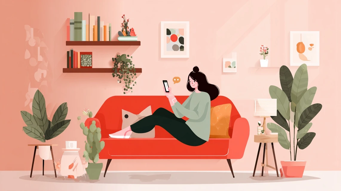 限定割引を取得する女性の画像