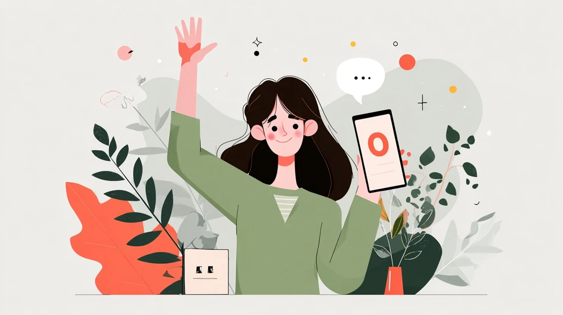 JAF終了後の優待情報を確認する日本人女性の画像
