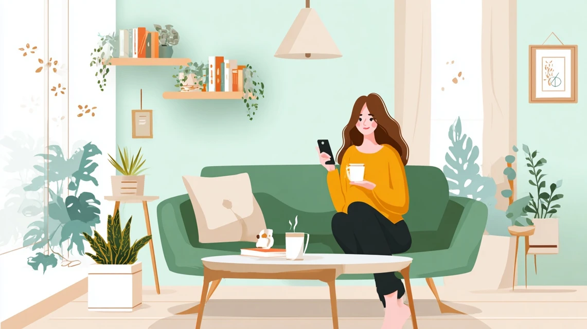 株主優待とjalカードでラウンジ入室方法を確認する女性