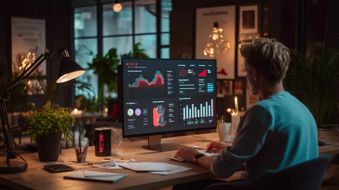 ノートパソコンで料金比較を見る日本人男性