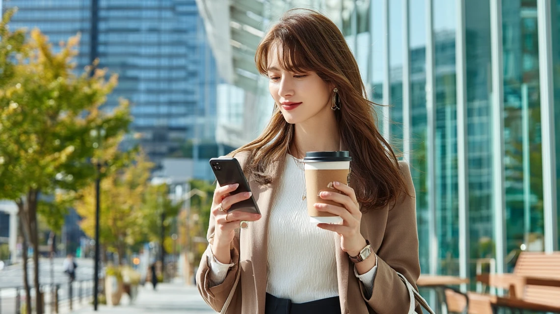 誕生日特典を確認する女性の画像
