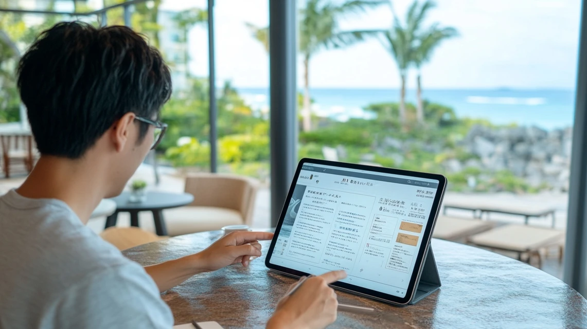 沖縄県民がホテル割引キャンペーンの質問を確認