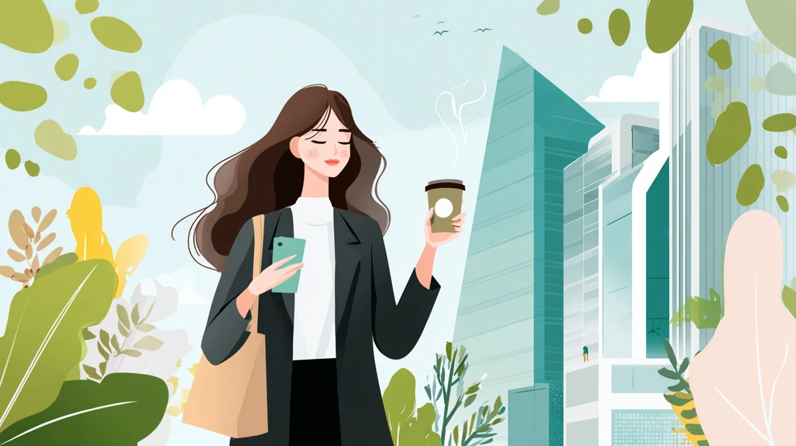 ポイント受取方法を確認する女性の画像
