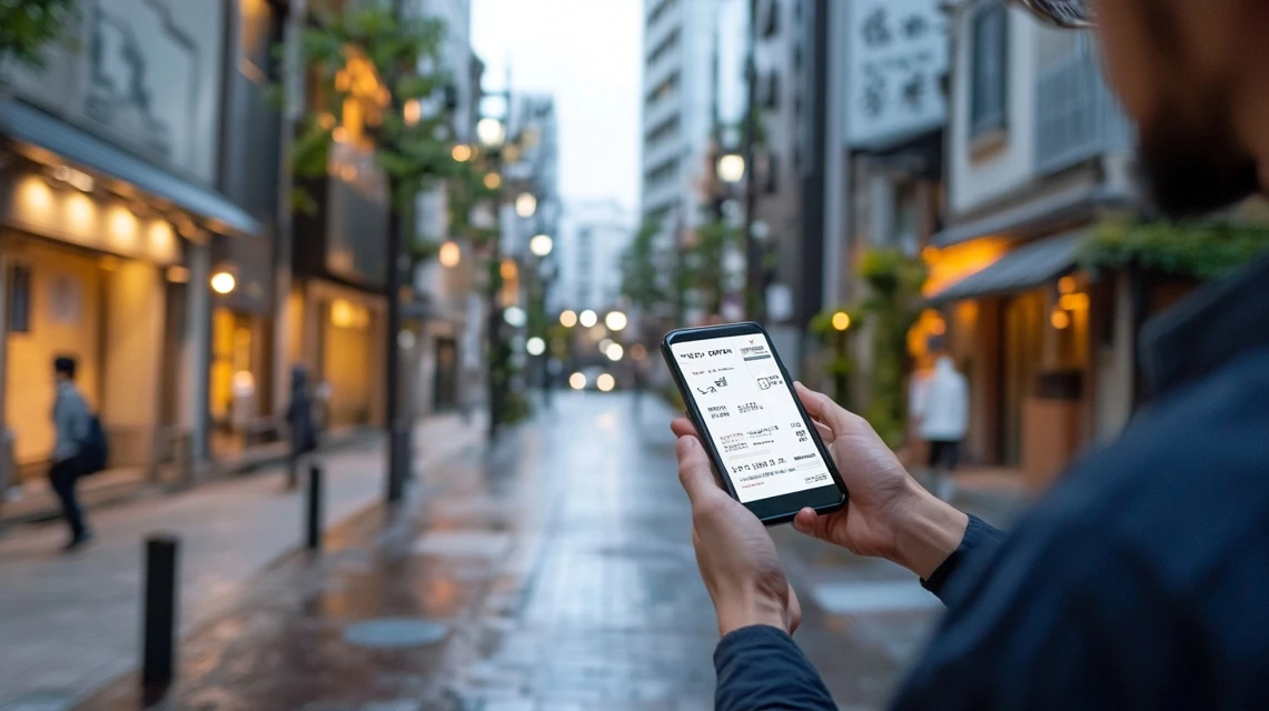 男性がスマホ通知で限定情報を確認
