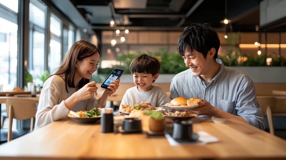 家族がスマホで受け取ったクーポンを確認