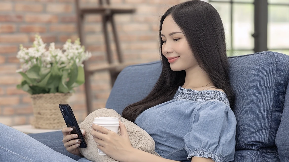 信頼性を確認する女性の画像
