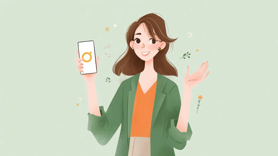 支払い方法を確認する女性の画像
