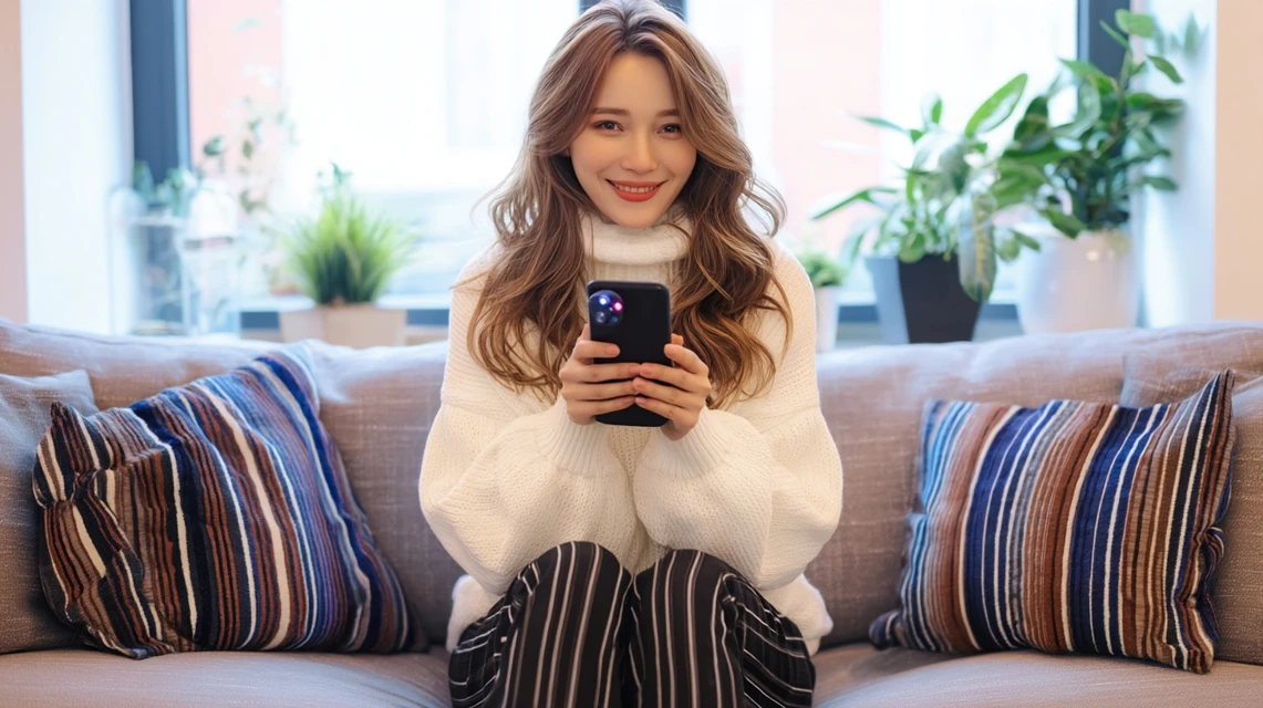 評判と注意点を確認する女性の画像
