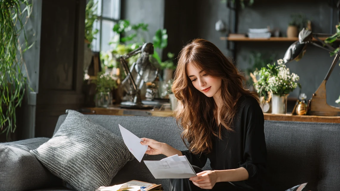 前売り券を比較して確認する日本人女性