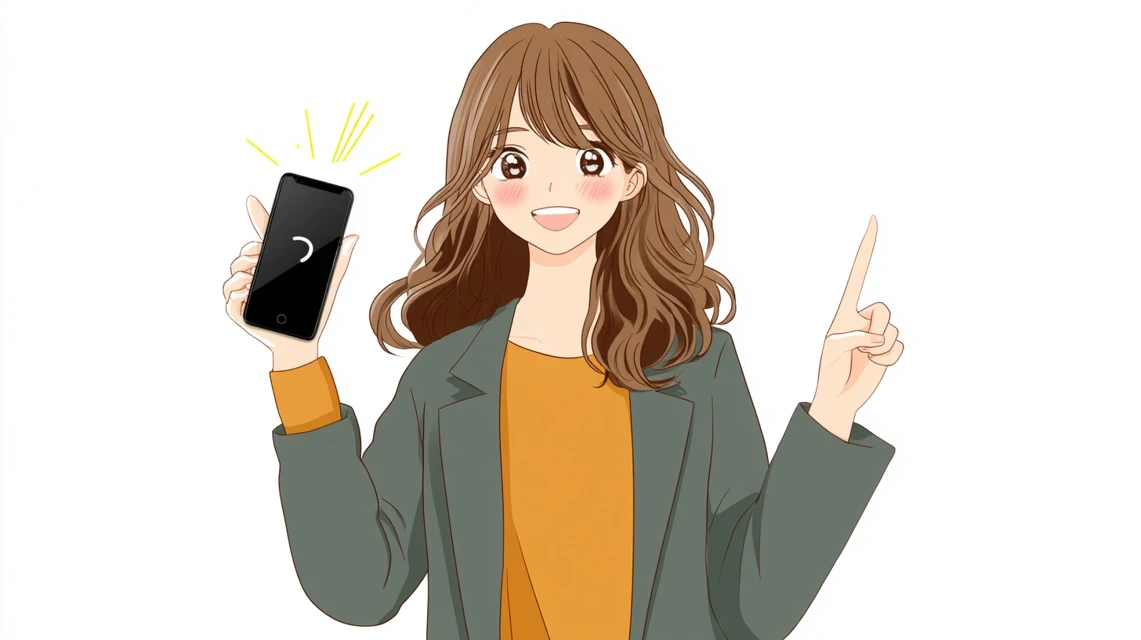 配布時期をチェックする女性の姿