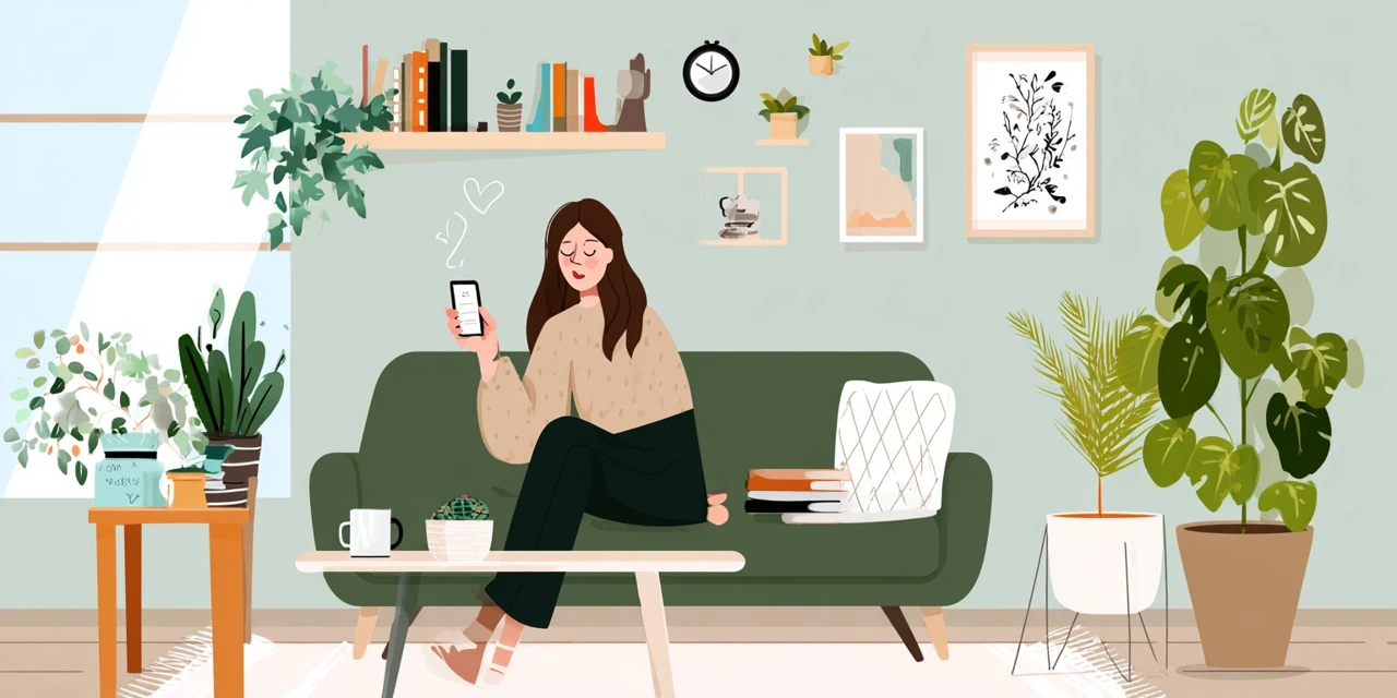 大江戸温泉マイページで特典を見る女性
