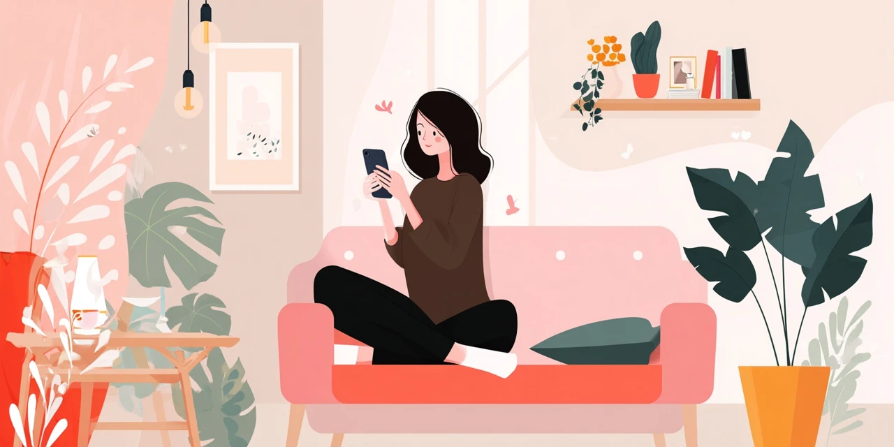 LINEクーポン活用ポイントを振り返る女性
