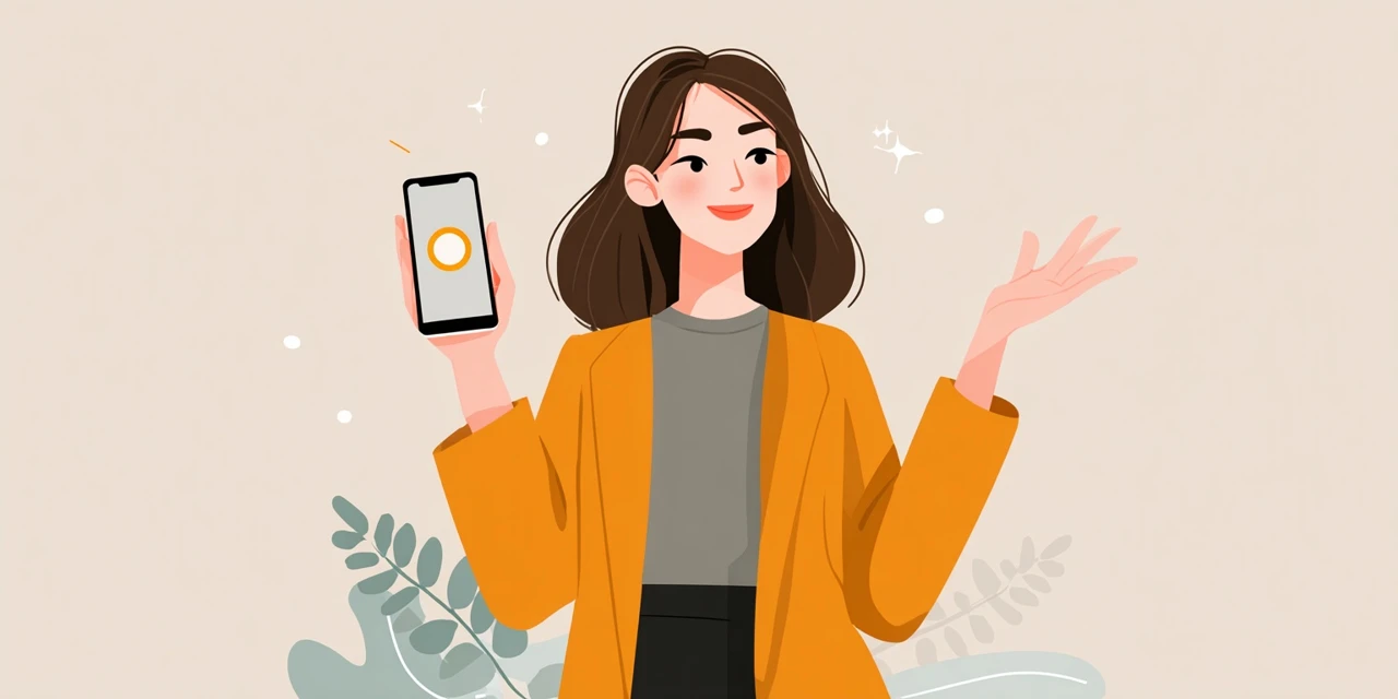 サウナ利用者の口コミ評価をチェックする女性
