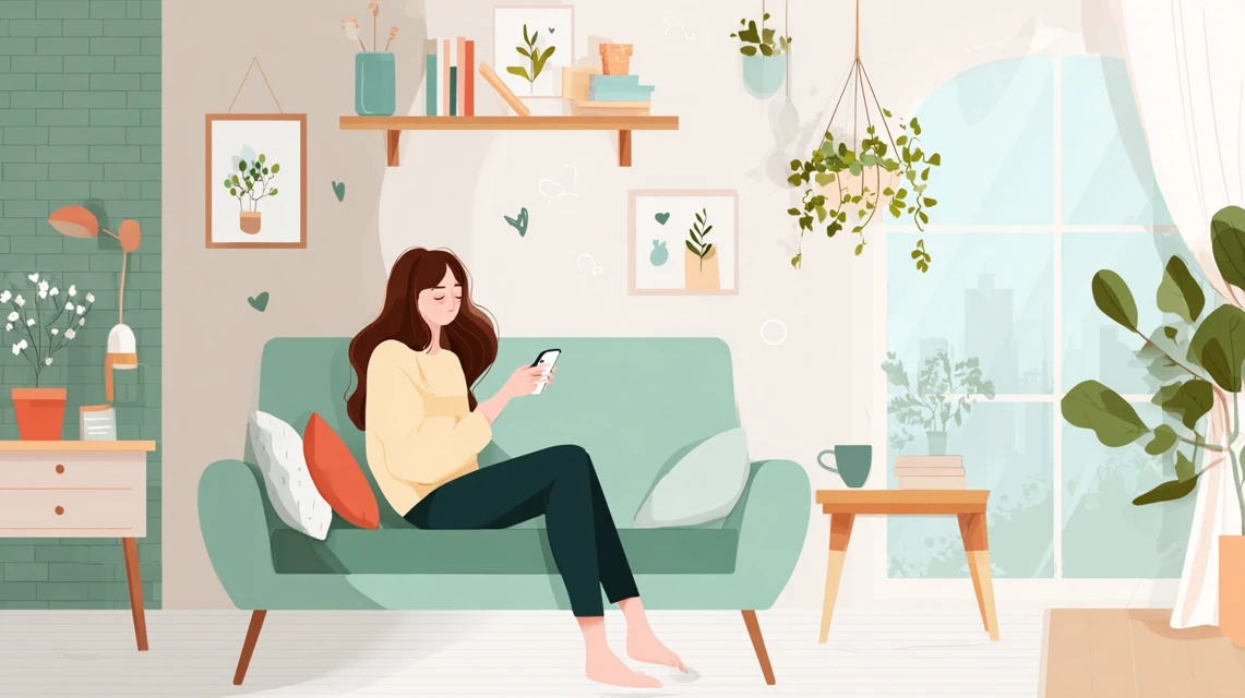 岡崎アウトレット,電車,クーポン特典を見る女性
