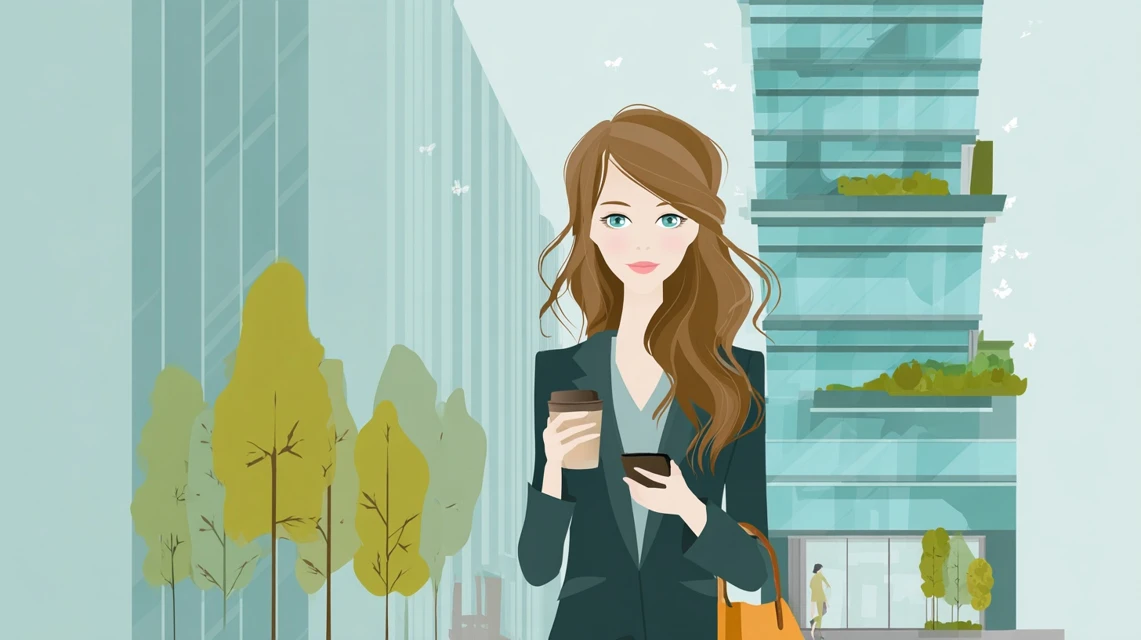 飲食店クーポンをスマホで使う女性
