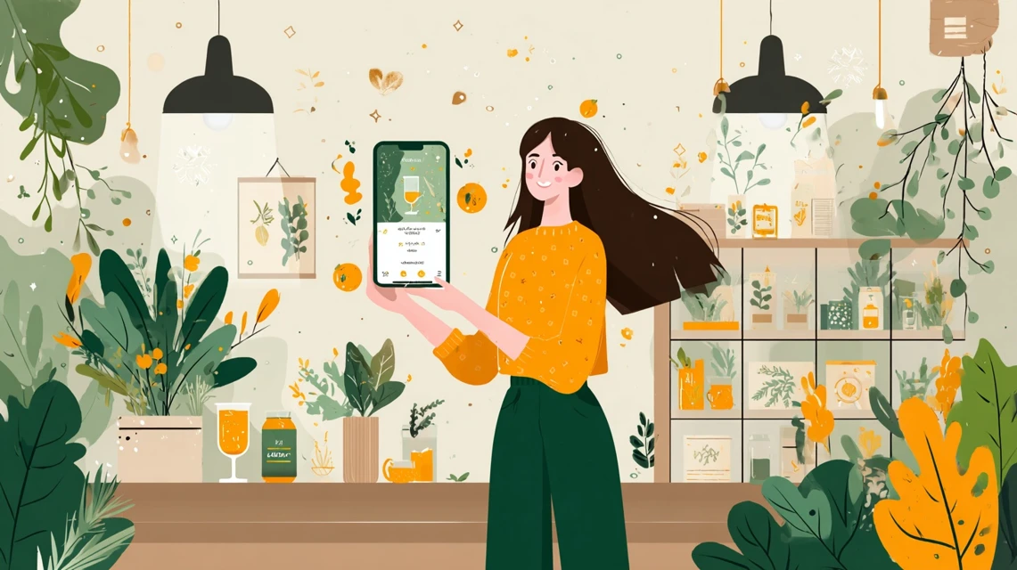 5,000円分ギフトカード特典を確認する女性
