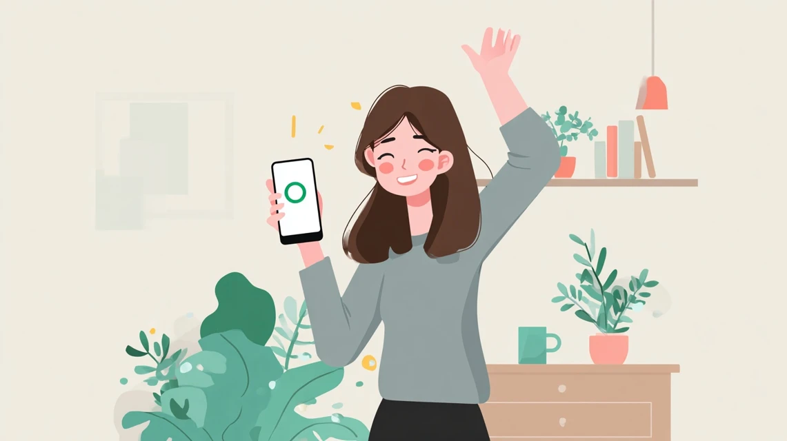 ピンクエイジ,クーポン活用ポイントを振り返る女性
