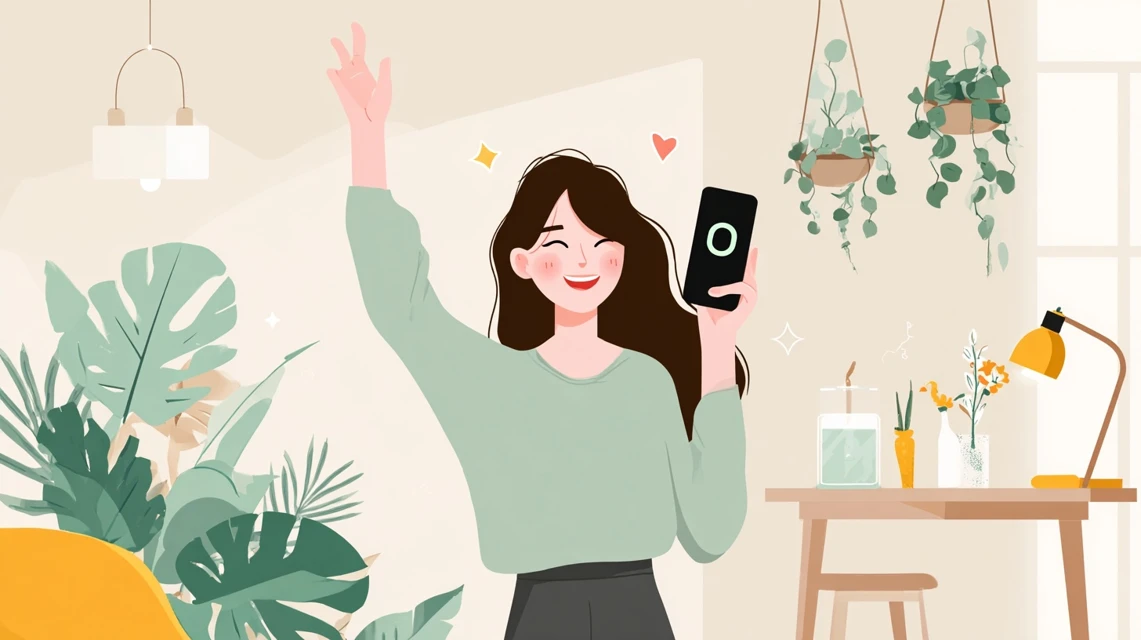 ゴンチャ無料特典を使う流れを見る女性
